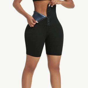 Neoprene Waist Trainer Bike Shorts with 3 Rows Hooks